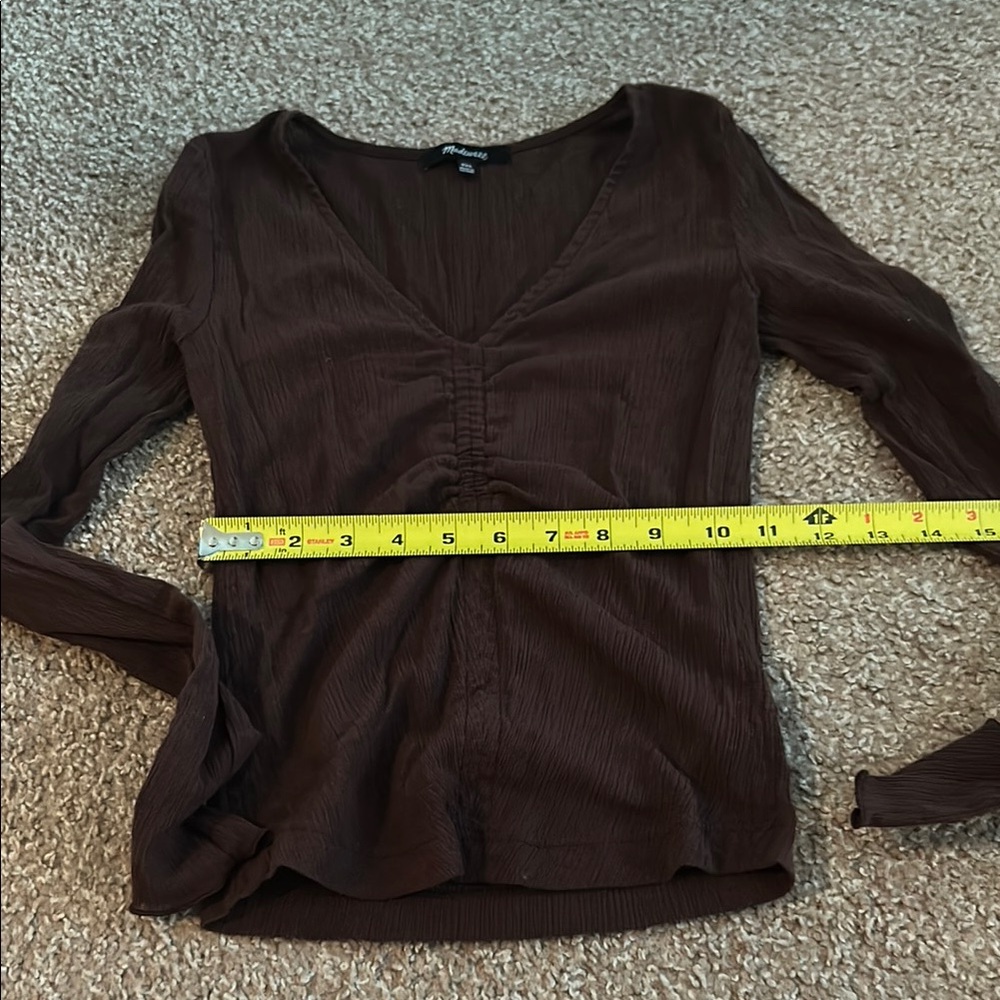 Madewell Brown Long Sleeve Top - Picture 7 of 8